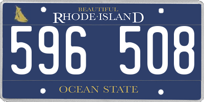 RI license plate 596508
