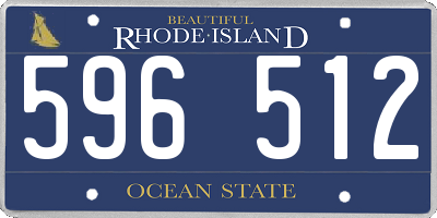 RI license plate 596512
