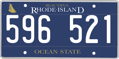 RI license plate 596521