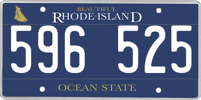 RI license plate 596525