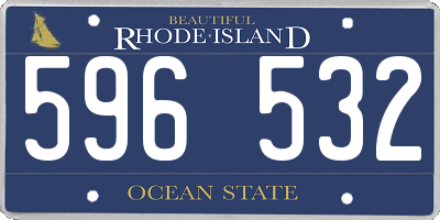 RI license plate 596532