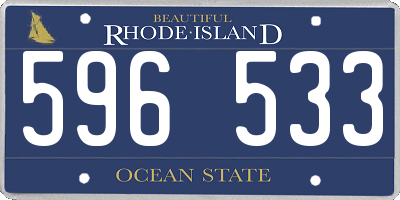 RI license plate 596533