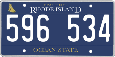 RI license plate 596534