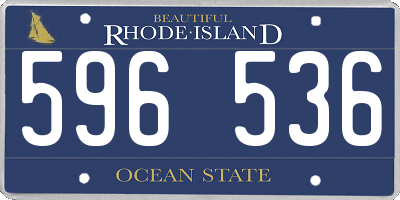 RI license plate 596536