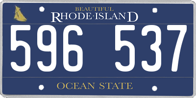RI license plate 596537