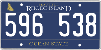 RI license plate 596538