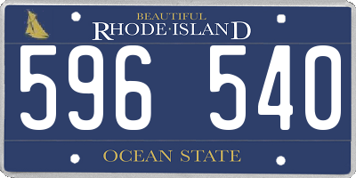 RI license plate 596540