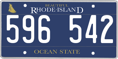 RI license plate 596542