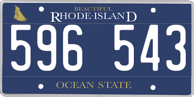 RI license plate 596543