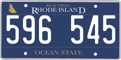 RI license plate 596545