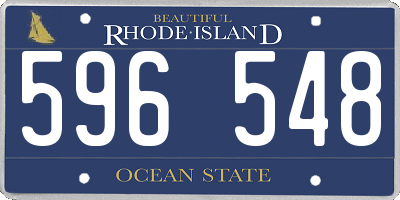 RI license plate 596548