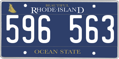 RI license plate 596563
