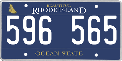 RI license plate 596565