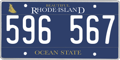 RI license plate 596567