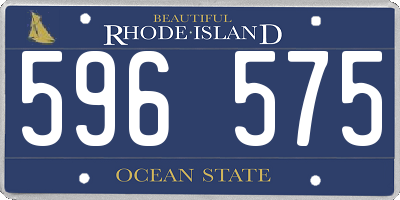 RI license plate 596575