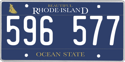 RI license plate 596577