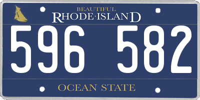 RI license plate 596582