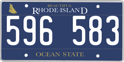 RI license plate 596583