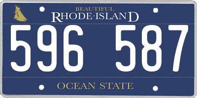 RI license plate 596587