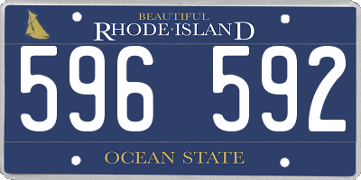 RI license plate 596592