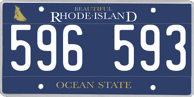 RI license plate 596593