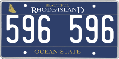 RI license plate 596596