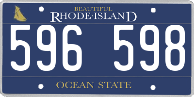 RI license plate 596598