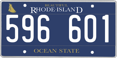 RI license plate 596601