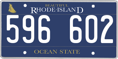 RI license plate 596602