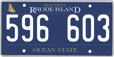 RI license plate 596603