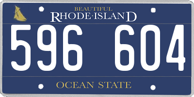 RI license plate 596604