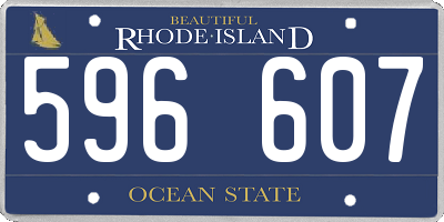 RI license plate 596607
