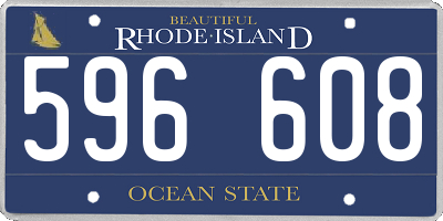 RI license plate 596608