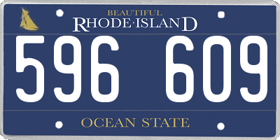 RI license plate 596609