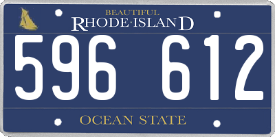 RI license plate 596612