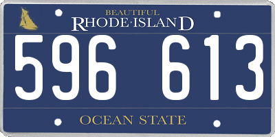 RI license plate 596613