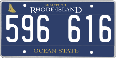 RI license plate 596616