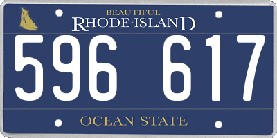 RI license plate 596617