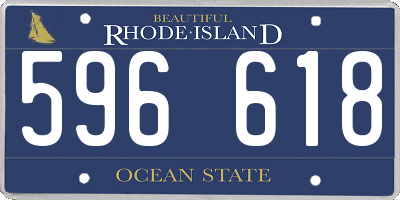 RI license plate 596618