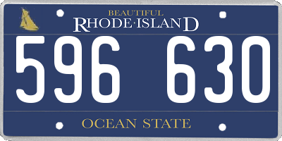 RI license plate 596630