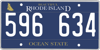 RI license plate 596634