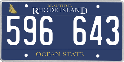 RI license plate 596643