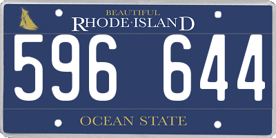 RI license plate 596644
