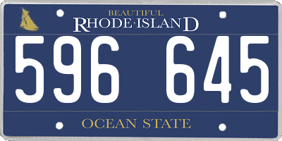 RI license plate 596645