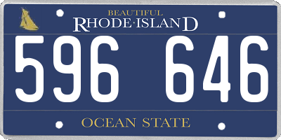RI license plate 596646