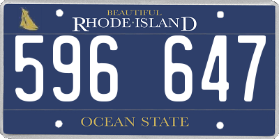 RI license plate 596647
