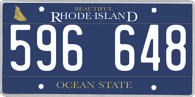 RI license plate 596648