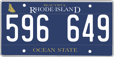 RI license plate 596649