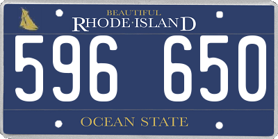 RI license plate 596650