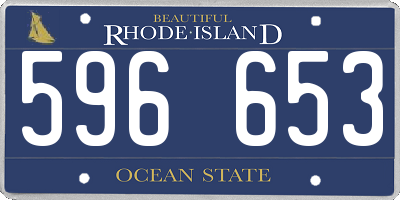 RI license plate 596653